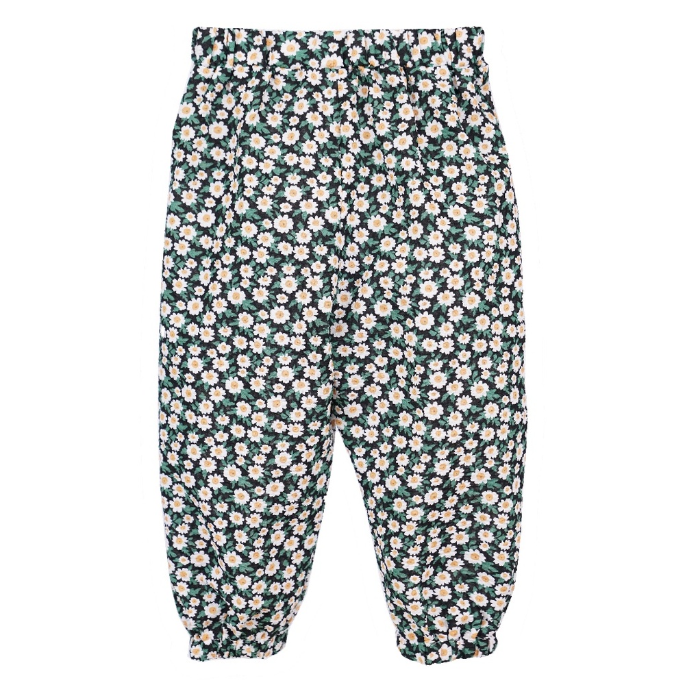 Little Girls Summer Floral Harem Baggy Pants Black